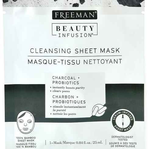 Freeman Beauty Infusion Charcoal + Probiotics Cleansing Sheet Mask @ www.LVScripts.com